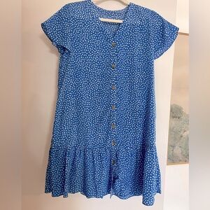 Blue and white womens sun dress